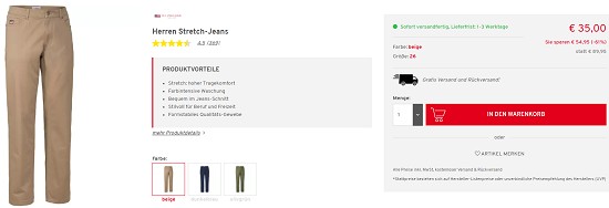 Herren Hosen Sale bei vorteilshop