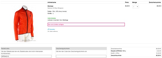 Bis zu 50% Rabatt auf Bikebekleidung bei sportokay