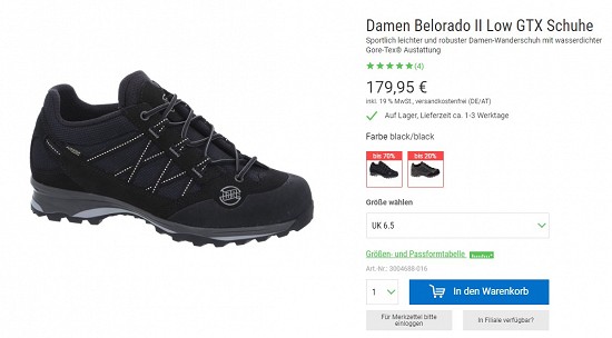 Damen Belorado II Low GTX Schuhe 54€ - 70% Ersparnis