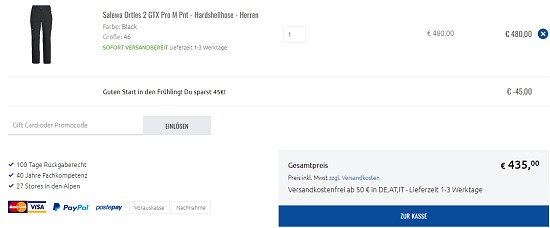 Gestaffelte Gutscheine bei sportler