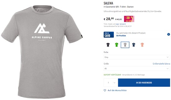 Ausgewähltes von Salewa min. 30 % reduziert bei sportler