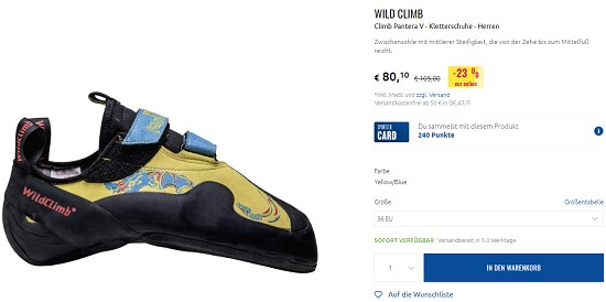 Climbing Special: 10% extra beim Sportler