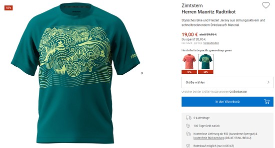Bergzeit Hammerangebot - Zimtstern Bike-Outfit jetzt bis zu 52% reduziert bei bergzeit