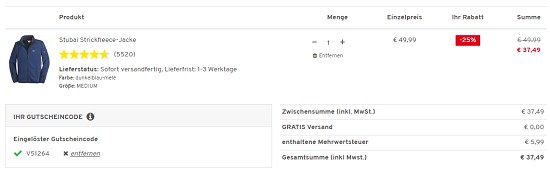 25% auf alles im vorteilshop