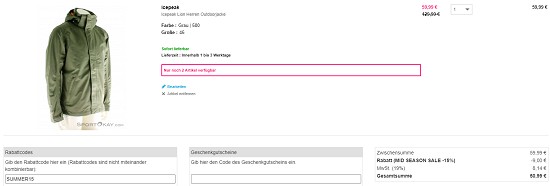 15% auf alles bei sportokay