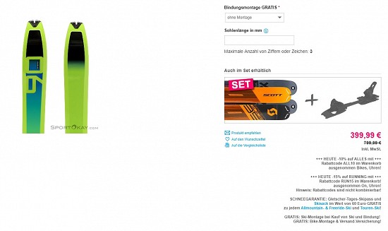 Dynafit Speed 90 Tourenski 2020 für 399,99€ - 50% gespart