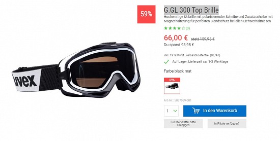 G.GL 300 Top Brille 66,00 Euro - 59% gespart