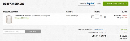 10% Extrarabatt auf alle Bekleidungsartikel bei bergfreunde - nur an diesem Wochenende