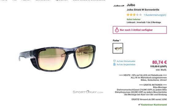 Spare über 40% auf Deine neue Sonnenbrille