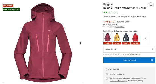 Mammut im Outlet von bergzeit - Rabatte von bis zu 60%