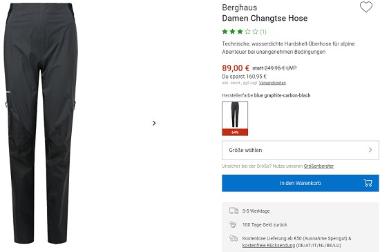 Spare bis zu 68% auf Wanderkleidung bei Bergzeit