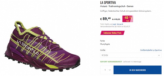 Schuh-Restgrößensale bei sportler - bis zu 60% sparen