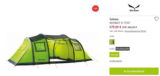 Camping Deals mit bis zu 50% Rabatt bei sport-schuster