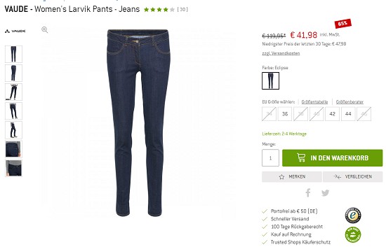 Vaude im Sale bei bergfreunde