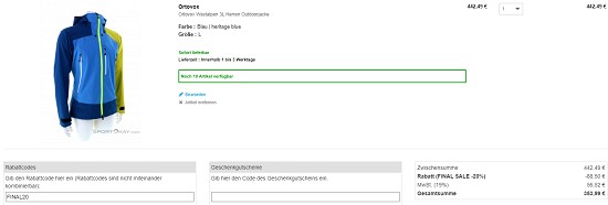 Finale Lagerräumung bei sportokay - 20% Extra-Rabatt auf alles