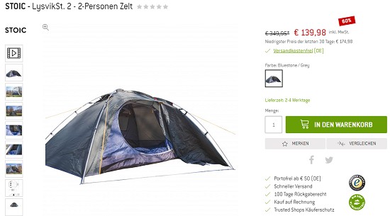 Campingzubehör im Outlet der bergfreunde - Rabatte von bis zu 75%