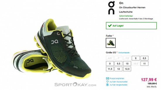 Ausgewählte Schuhe von ON 20% reduziert bei sportokay