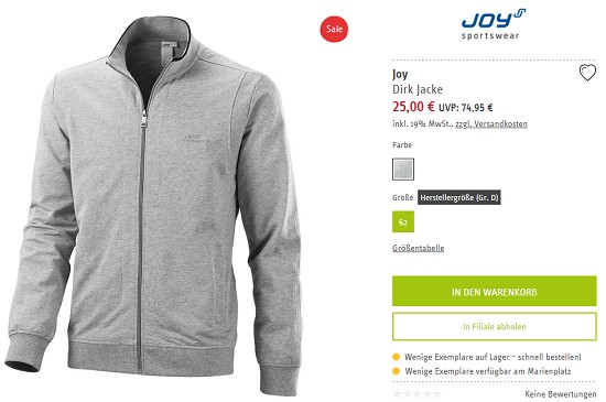 Jackensale bei sport-schuster