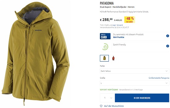 Patagonia bis zu 50% reduziert bei sportler