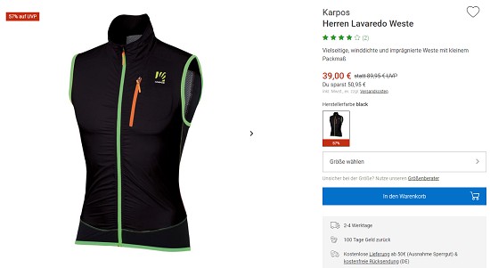 Bergzeit Hammerangebot - Karpos Bekleidung jetzt bis zu 57% reduziert