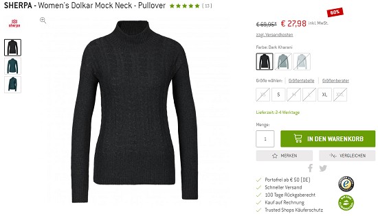 Merino Deals bei den Bergfreunden - Bis zu 80% reduziert