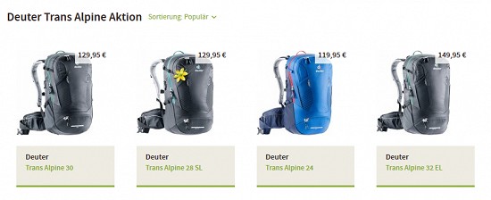 Gratis Deuter Tool Pocket bei Kauf eines Deuter Trans Alpine-Rucksacks aus der aktuellen Kollektion