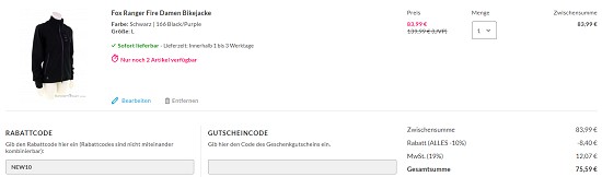 10% auf alles bei sportokay