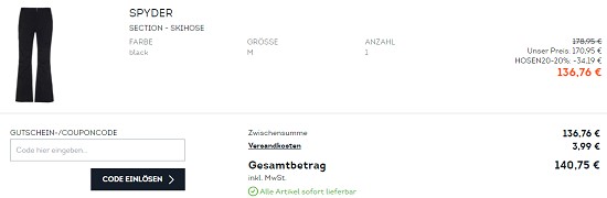 Bis zu 20% Rabatt auf Hosen Bestseller bei sportscheck