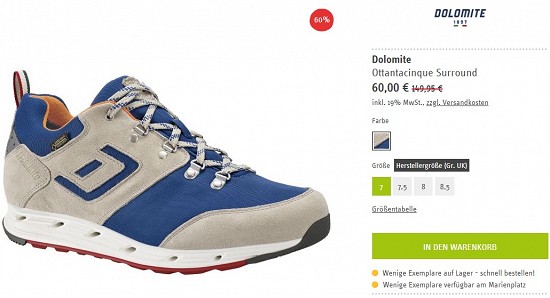 Dolomite Ottantacinque Surround 60€ - 60% günstiger