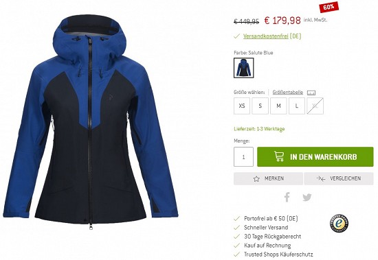 Peak Performance  - Women's Tour Jacket - Skijacke 179,98€ - 60% reduziert