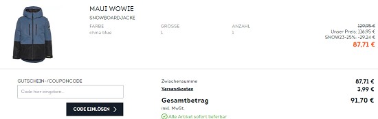 25% on top auf Wintersport Bestseller bei sportscheck