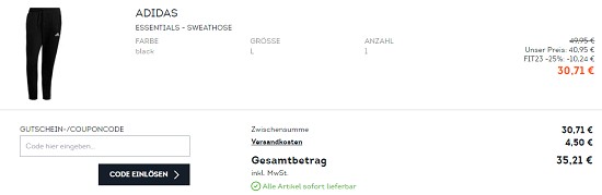 20% on top auf Training, Running & Bike Topseller bei sportscheck