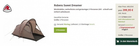 Robens Sweet Dreamer 399,95€ - 20% billiger