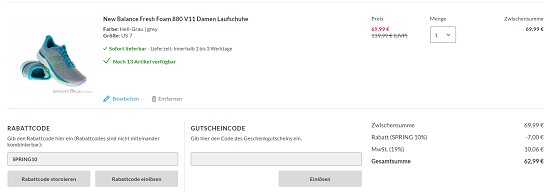 New Balance Schuhe mit bis zu 50% Rabatt bei sportokay