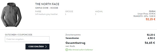 New Season Deal : 10% on top auf über 13.000 Textilien bei sportscheck