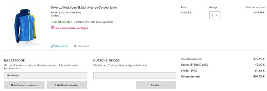 10% auf alles bei sportokay