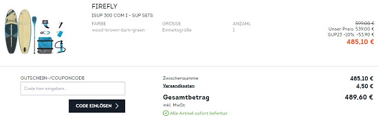 SUP 10% on top bei sportscheck