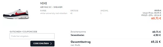 Bis zu 20% im Sale & zusätzlich 25% on top auf Performance Topdeals bei sportscheck