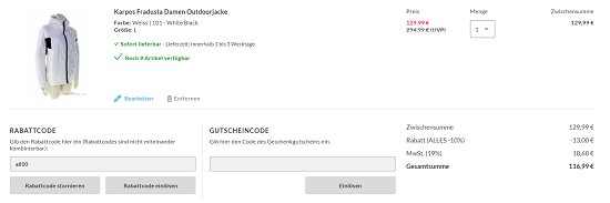 10% auf alles bei sportokay