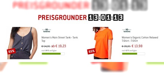 Bergfreunde Preisgrounder:65% auf Tentree Tank Top und T-Shirt sparen