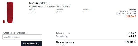 Bis zu 30% reduziert & zusätzlich 20% on top auf Outdoor & Bike Must Haves bei sportscheck