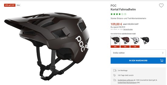 Bergzeit Hammerangebot - Poc Fahrradhelme bis zu 45% günstiger