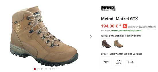 Meindl im Sale bei rucksack.de