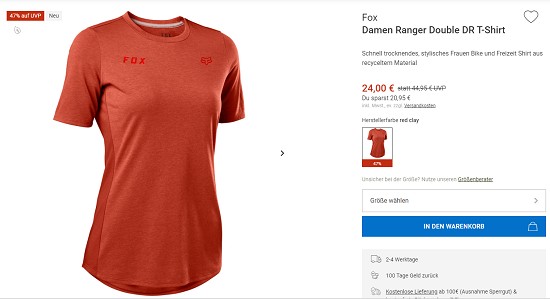 Bergzeit-Hammerangebot - 52% Rabatt auf Fox Bike-Equipment