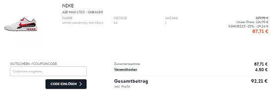 Bis zu 25% im Sale & zusätzlich -25% on top auf reduzierte Schuhe bei sportscheck