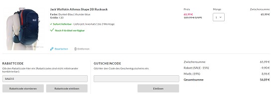 Campingsale bei sportokay