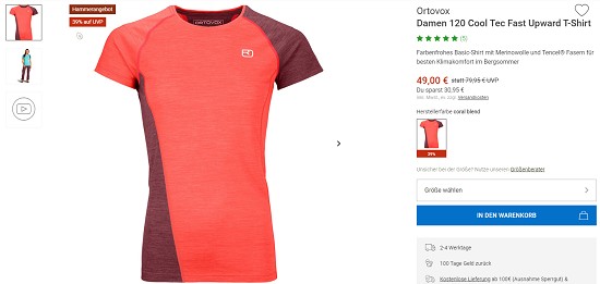 Bergzeit Hammerangebot - Ortovox Produkte bis zu  44 % reduziert