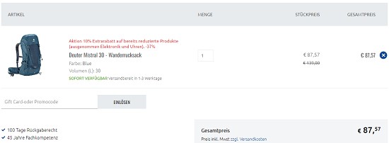 10% Extra auf alle Sale-Artikel bei sportler