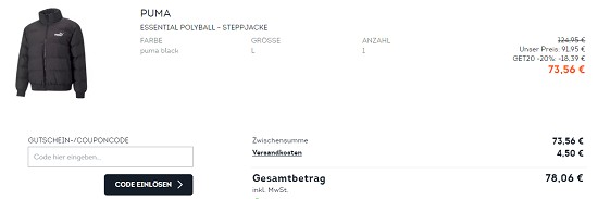 20% on top auf Kleidung bei Sportscheck