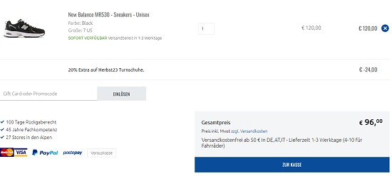 20% auf Sneaker bei sportler